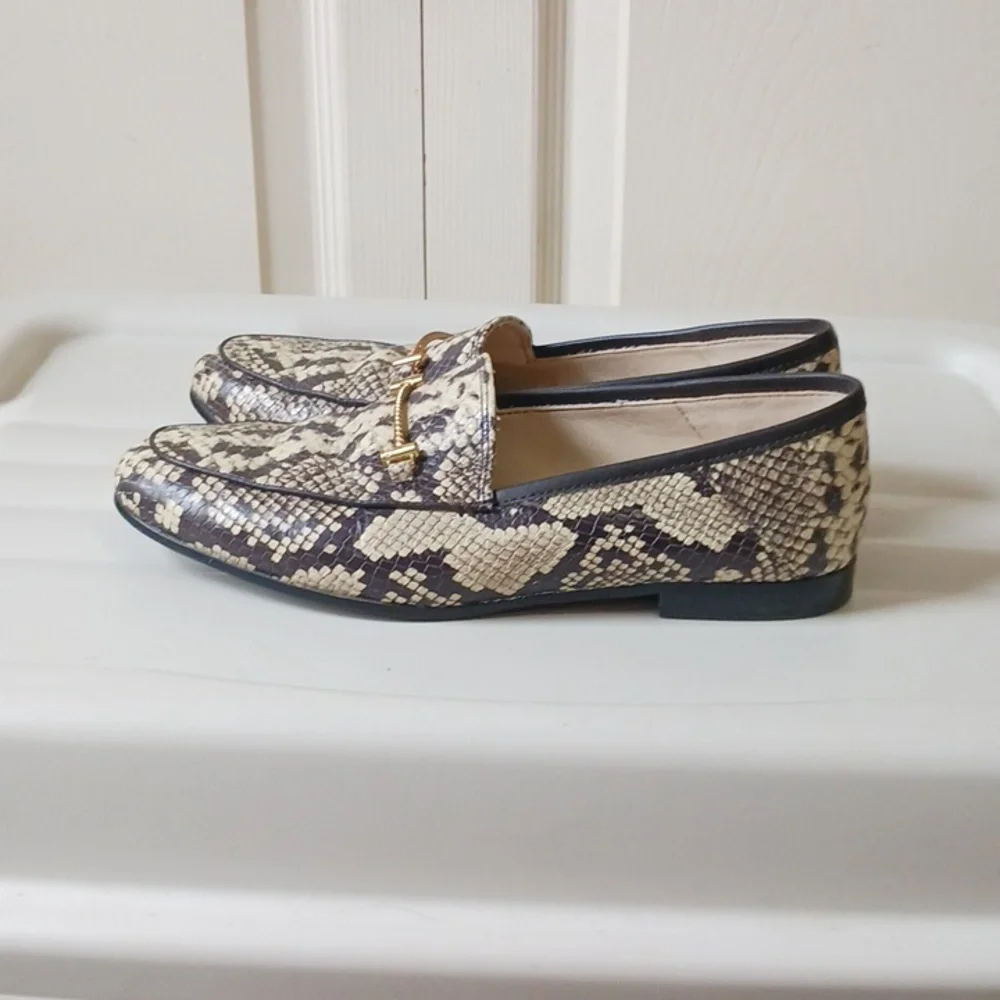 Sam Edelman "Lior" leather snakeskin bit slip on loafers - size 7 - Picture 3 of 11